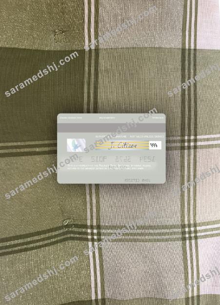 Sri Lanka People’s Bank visa debit card photolook back